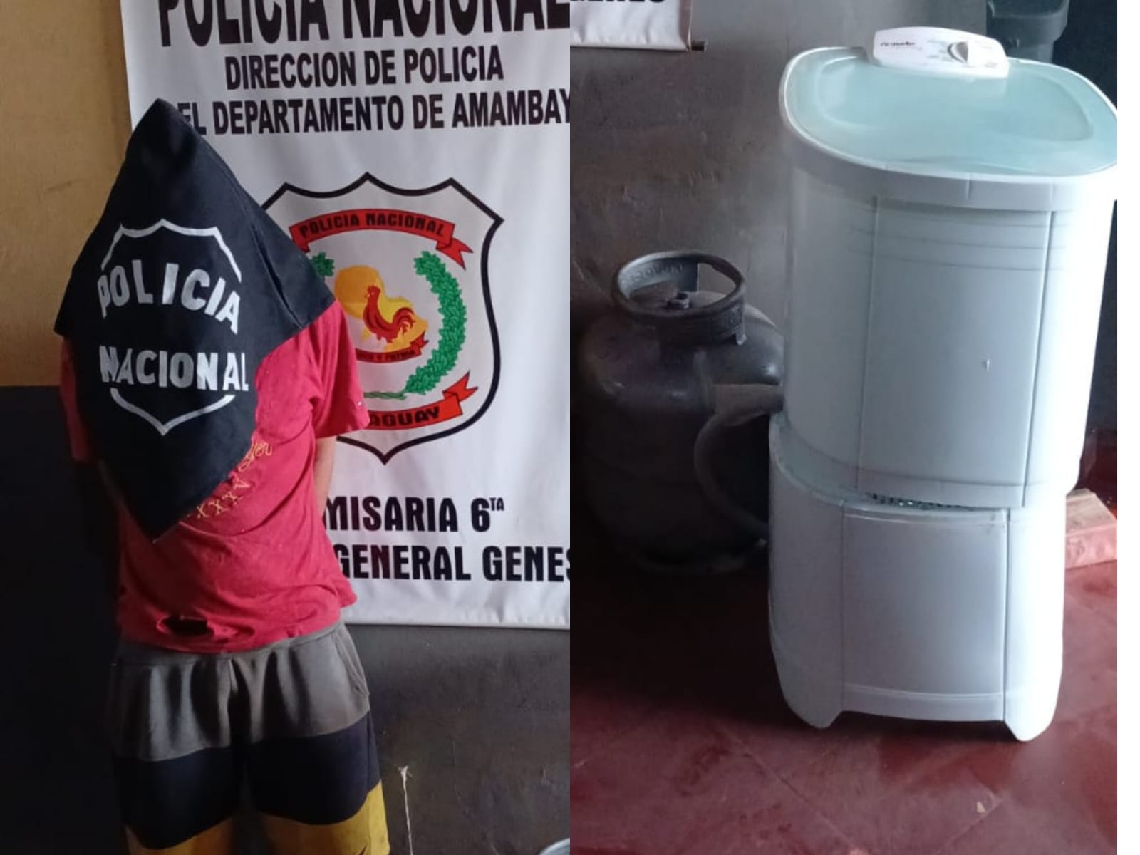 Cría 6ta. reportó la aprehensión de un sujeto y recuperación de objetos hurtados por el mismo