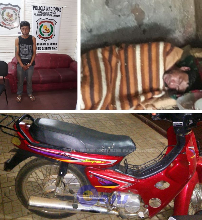 Tremenda garroteada ligo un ladrón  de moto en Pedro Juan