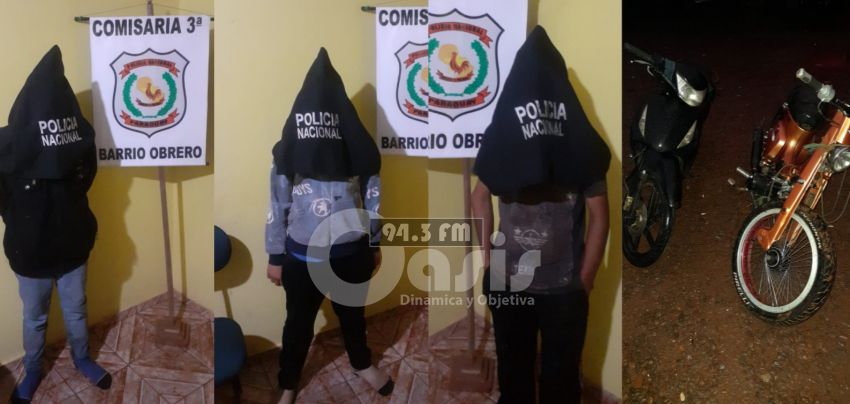 Tres menores detenidos y dos motocicletas recuperadas por la Policía en Pedro Juan