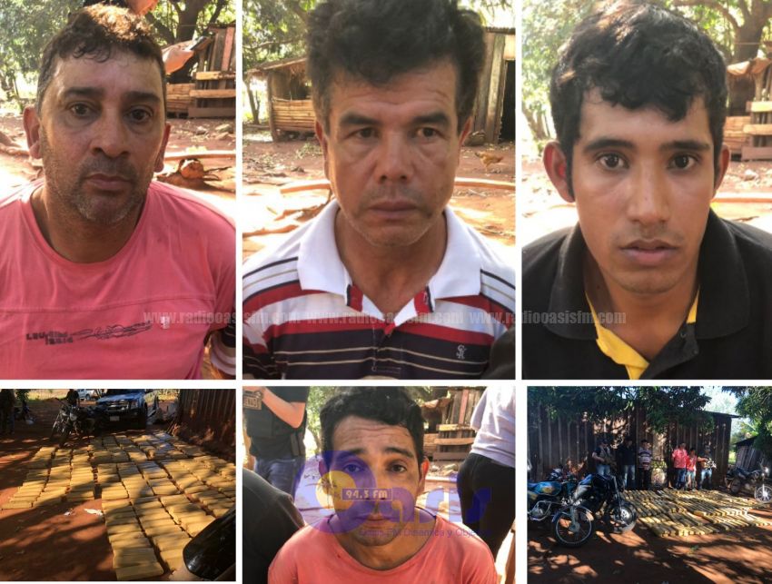 Cuatro personas detenidas y varios kilos de marihuana incautada en Pedro Juan