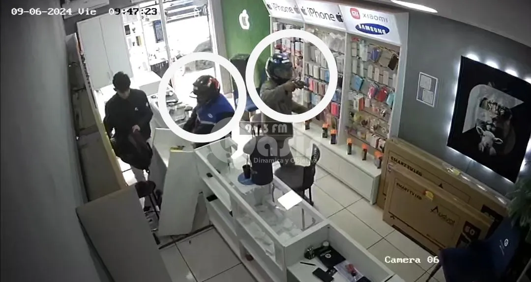 Dos desconocidos se alzan con importante cantidad de celulares tras violentar local comercial