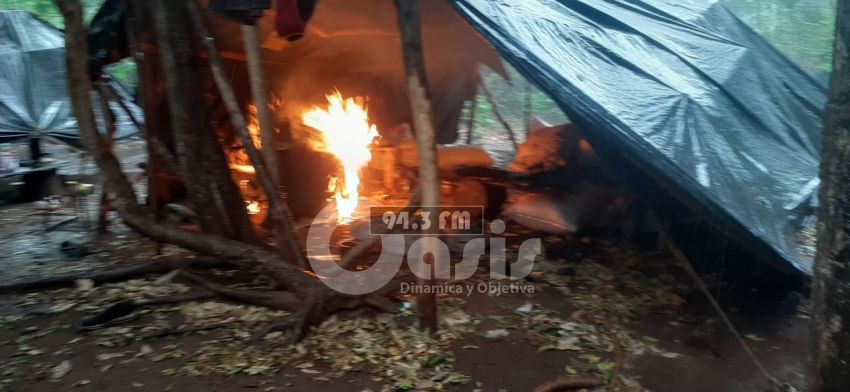 Destruyen campamentos e incautan motocicleta en Bella Vista Norte