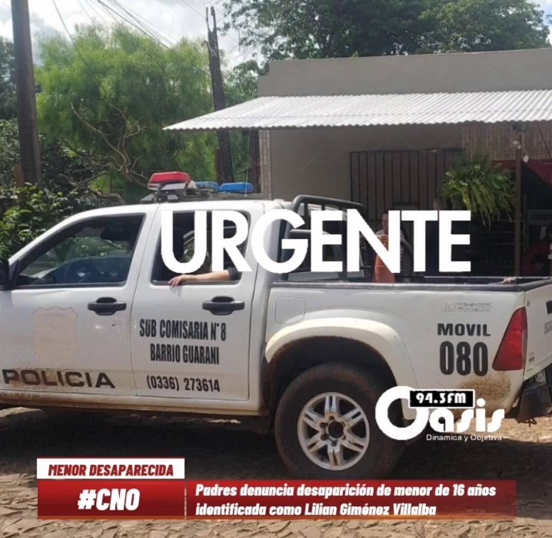 Padres denuncian la desaparición de su hija menor de 16 años