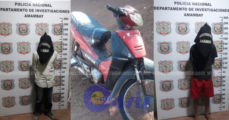 Policía recupera motocicleta y detiene a dos sujetos en Pedro Juan