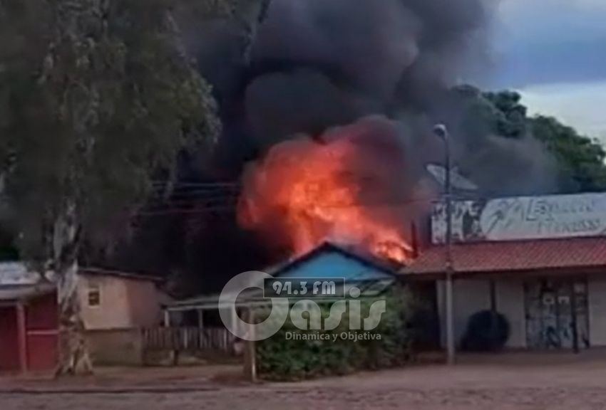 Incendio de vivienda en Zanja Pyta.