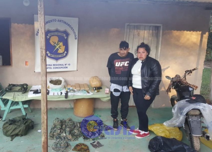 Hallan marihuana y armas en Horqueta