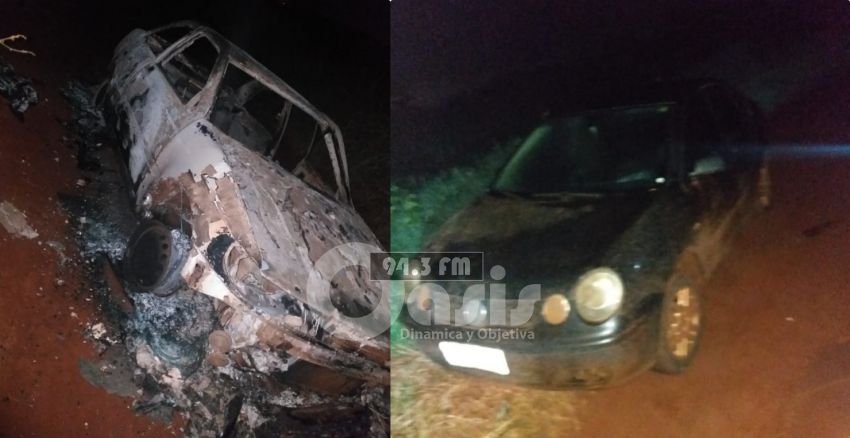 Encuentran vehículo incinerado y otro abandonado en Pedro Juan. 