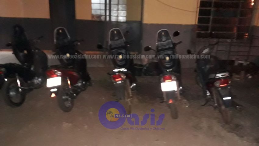 Policía recupera 5 motocicleta robada en PJC