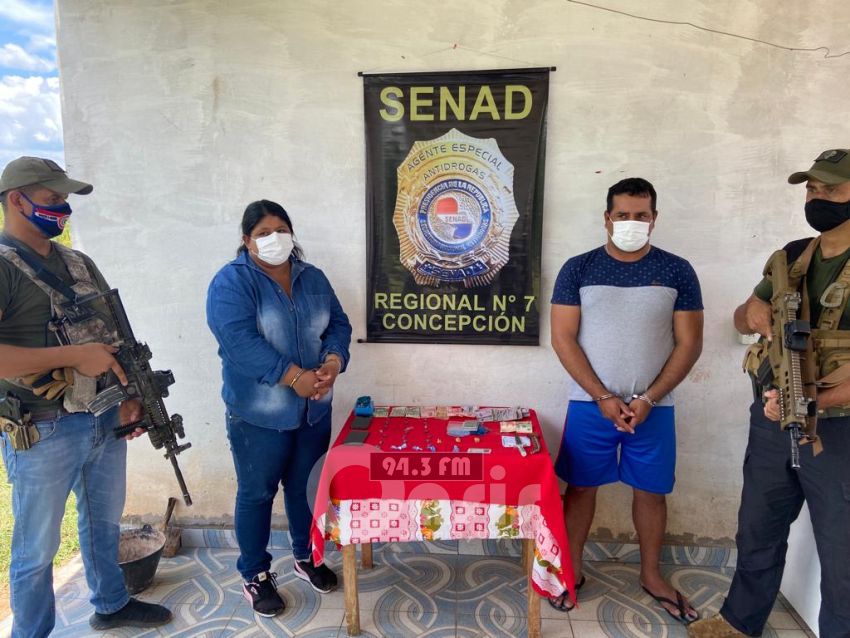 Detienen a pareja por venta de crack y cocaína en Concepción