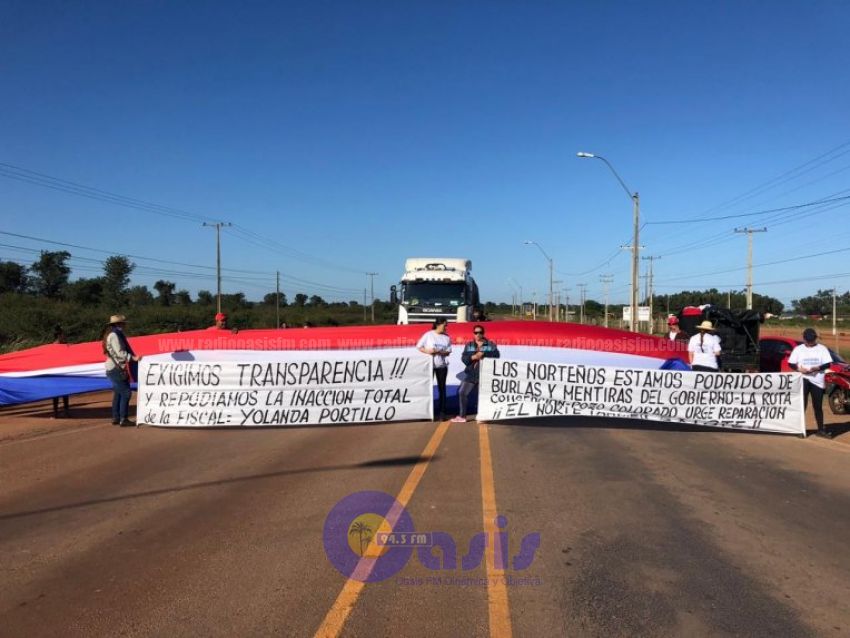 Pobladores de Concepción exigen reparación de ruta en Pozo Colorado