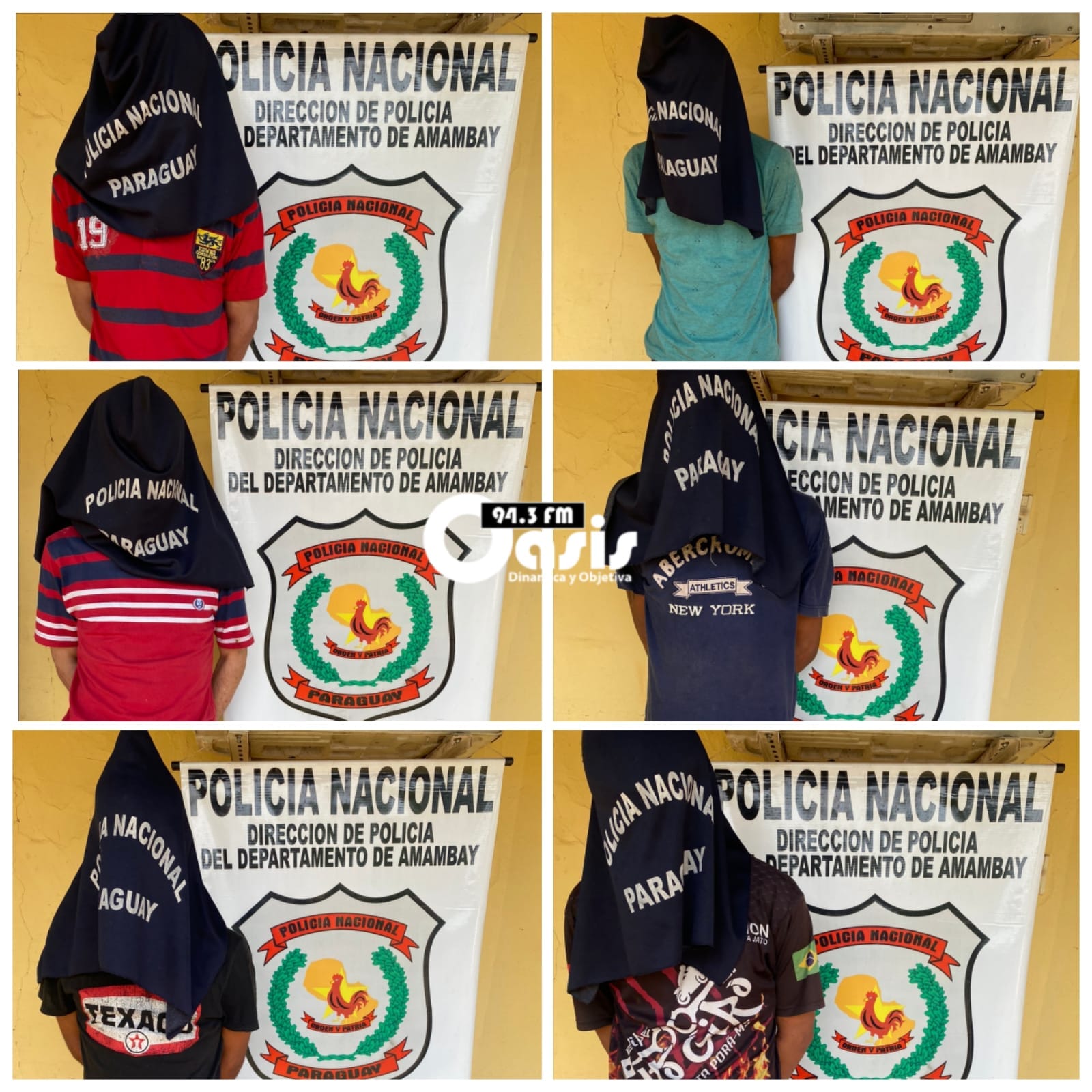 Policía identifica a los seis aprehendidos en prosecución a hurto de peluquería. Tres de ellos contaban con orden de captura.