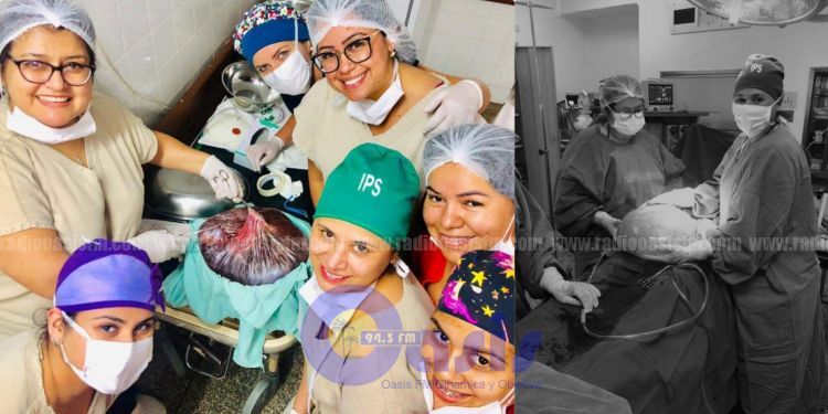 Da a luz a un bebé y le extraen tumores de 9 kilos en el hospital de Pedro Juan