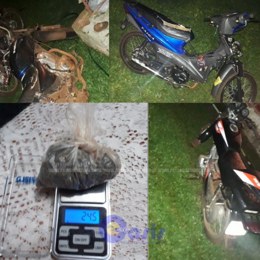 Policía detiene a tres personas e incautan  motocicletas en Pedro Juan