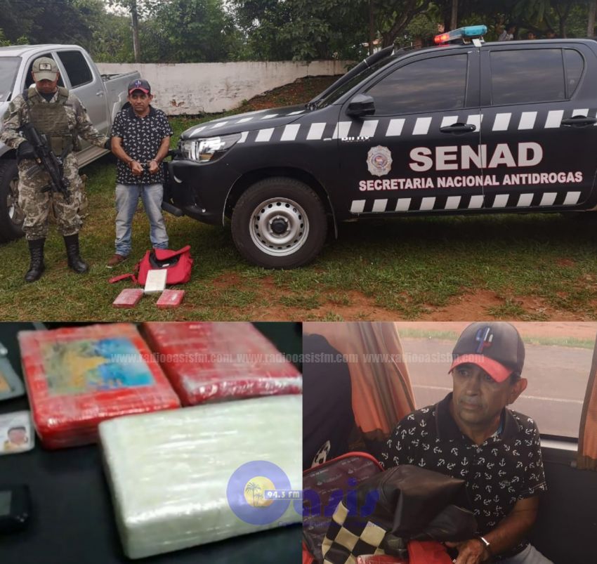Detienen a un hombre de Pedro Juan con cocaína en Yaguaron