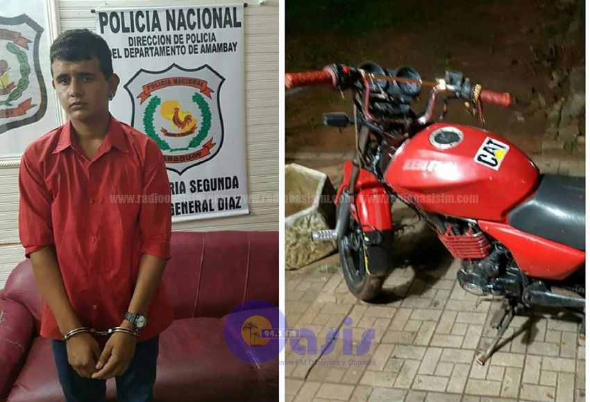 Motochorros fueron detenidos luego de enfrentarse a tiros con la policía en Pedro Juan
