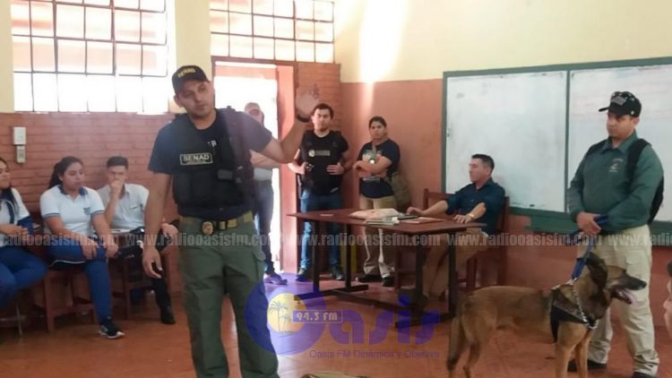 Agentes de la Senad realizan tareas de prevención en Colegio de Pedro Juan