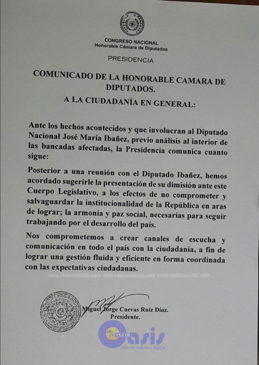 José María Ibáñez presenta su renuncia ante presión ciudadana