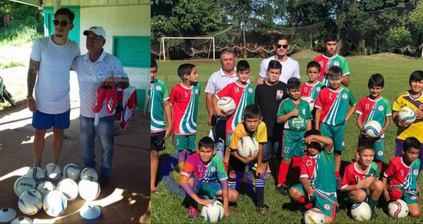 Jugador Pedrojuanino del Palmeiras visitó escuela de fútbol donde se inició