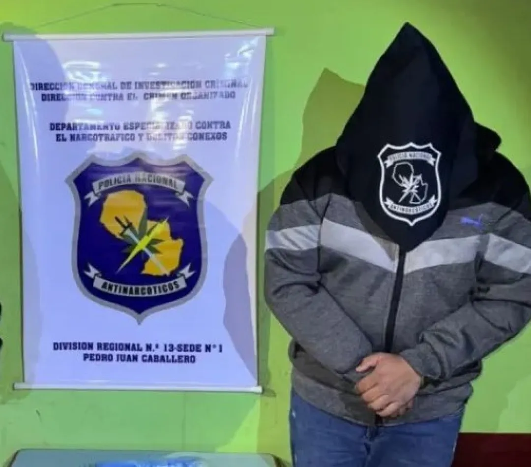Antinarcóticos detiene a un hombre y confisca drogas en operativo en Pedro Juan Caballero