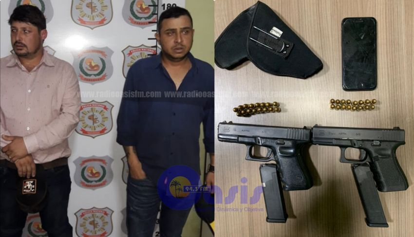 Detienen a peligrosos brasileños con armas en Pedro Juan