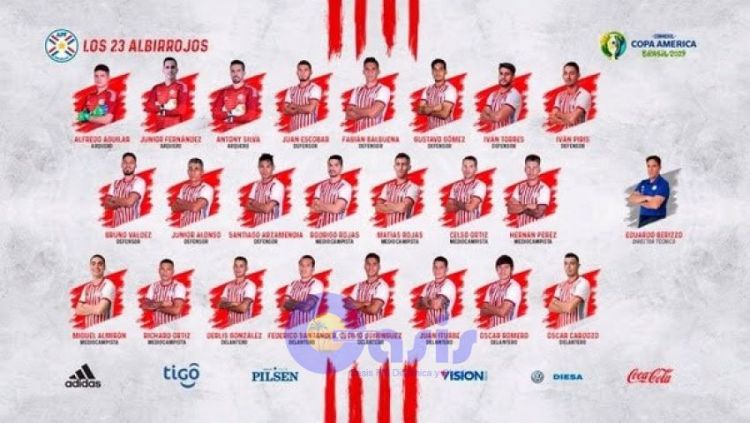 Lista de 23 paraguayos convocados para la Copa América de Brasil