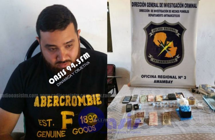 En allanamiento en Pedro Juan incautan cocaína y detienen a un hombre 