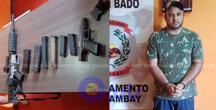 Cae supuesto narco con armas en Capitán Bado 