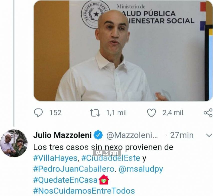 Primer caso de Coronavirus sin nexos en Pedro Juan 