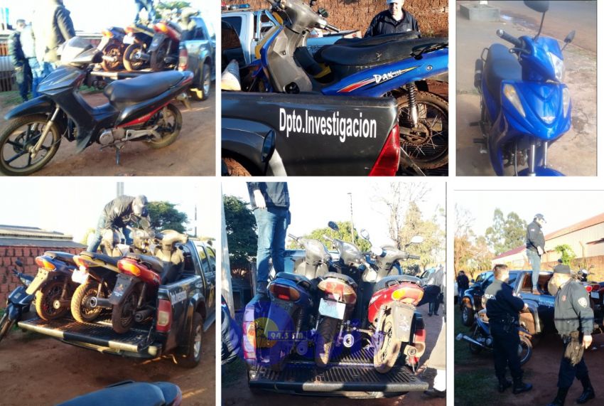 En allanamiento policía recupera varias motocicletas robadas