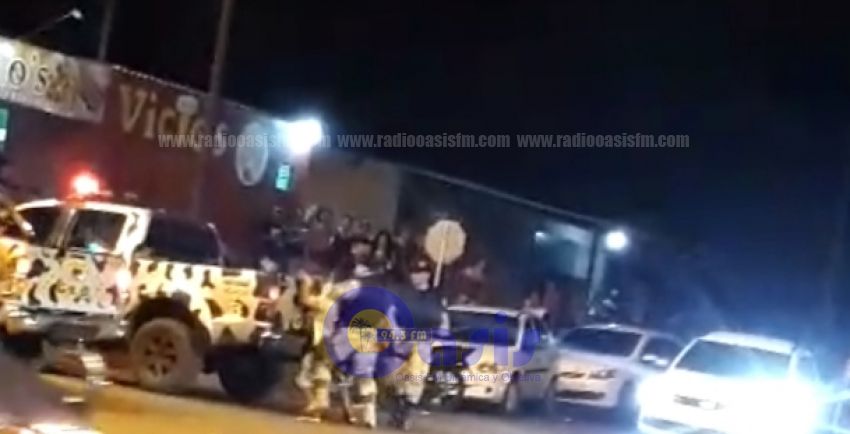 Tumultuado despeje frente a " discoteca" en Pedro Juan