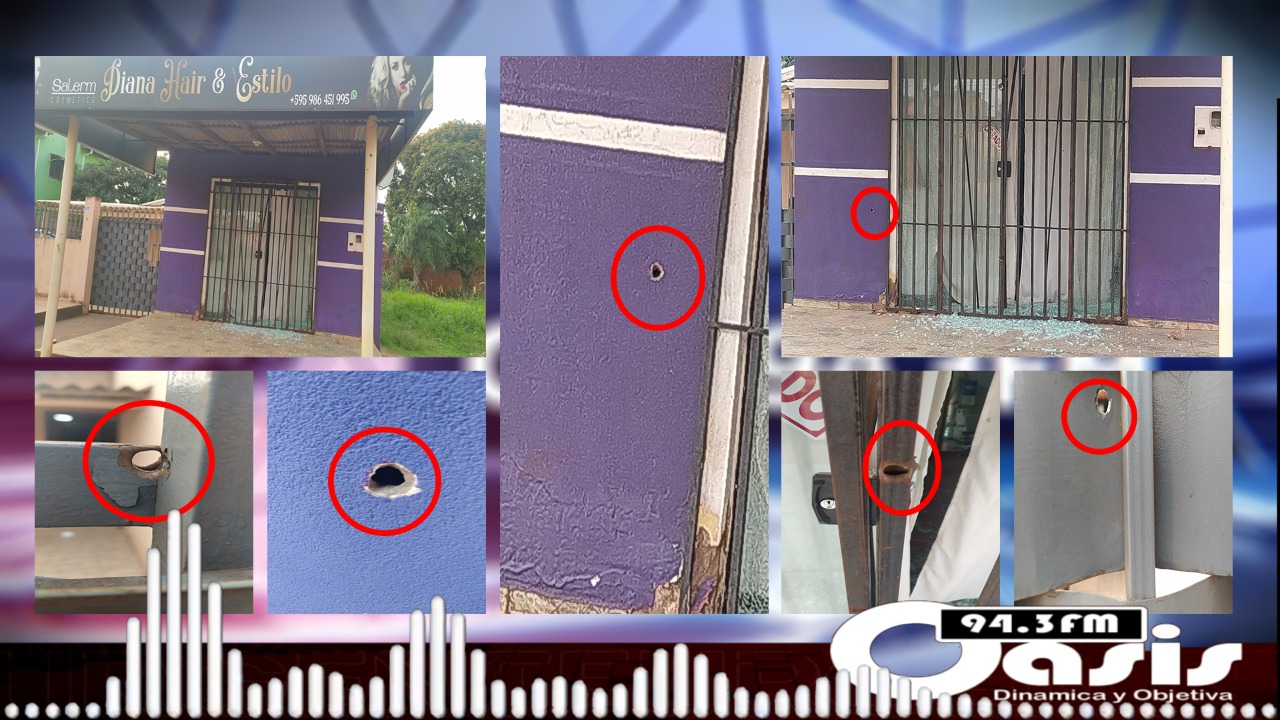 Atacan con casi 50 tiros un local comercial en Pedro Juan.