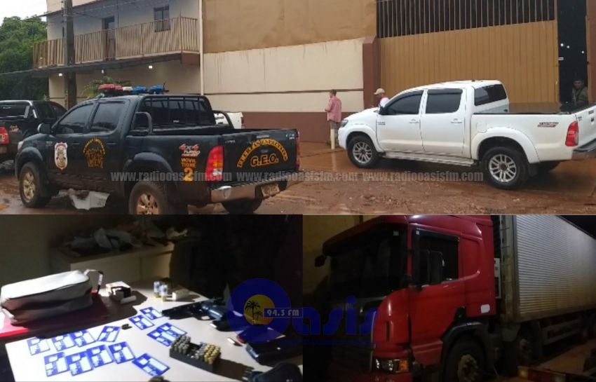 Allanan desarmadero en Pedro Juan y encuentran camión robado en Brasil