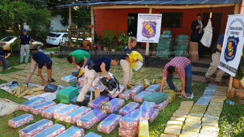 Incautan dos toneladas de marihuana en Areguá