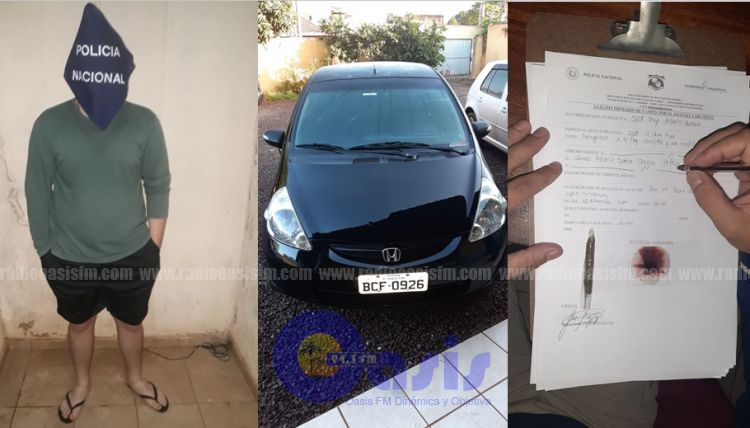Detienen a brasileño con marihuana e incautan automóvil en Pedro Juan