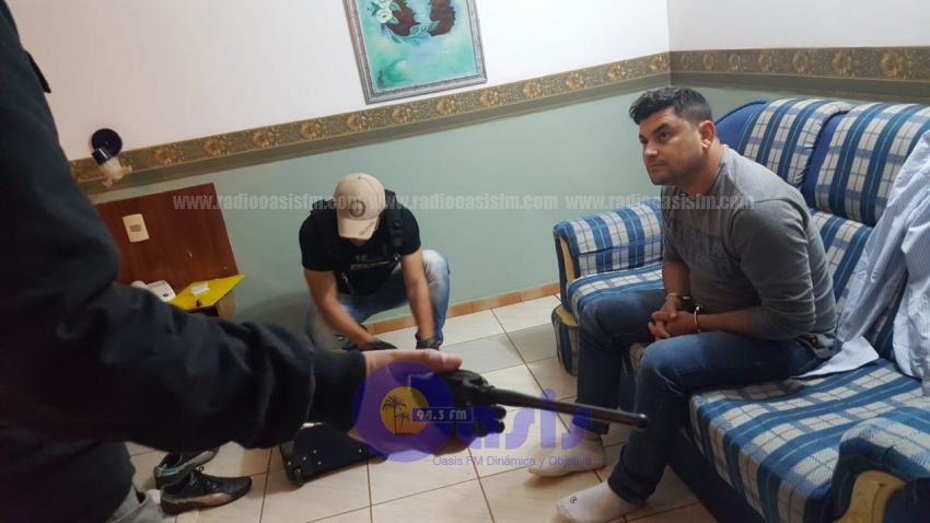 Senad detiene a un hombre buscado por tráfico de cocaína en  un hotel en Pedro Juan