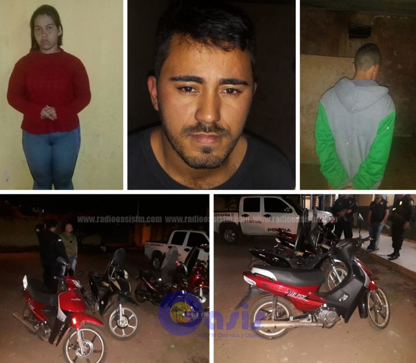 Policia Nacional recupera 4 motocicletas robadas  y detienen a 3 personas en PJC