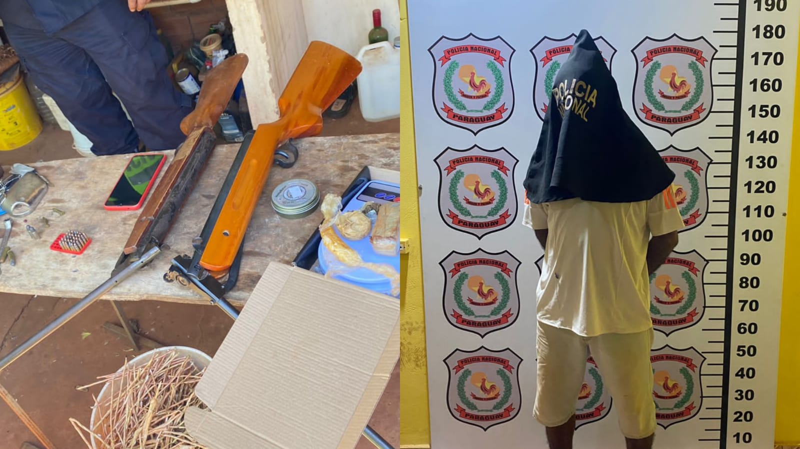 Tras allanamiento de una vivienda, comitiva fiscal policial incauta drogas, armas y detiene a dueño de casa