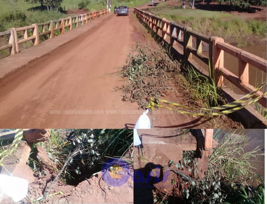 Puente sobre el Río Aquidaban en la Colonia Santa Clara con peligro de derrumbe