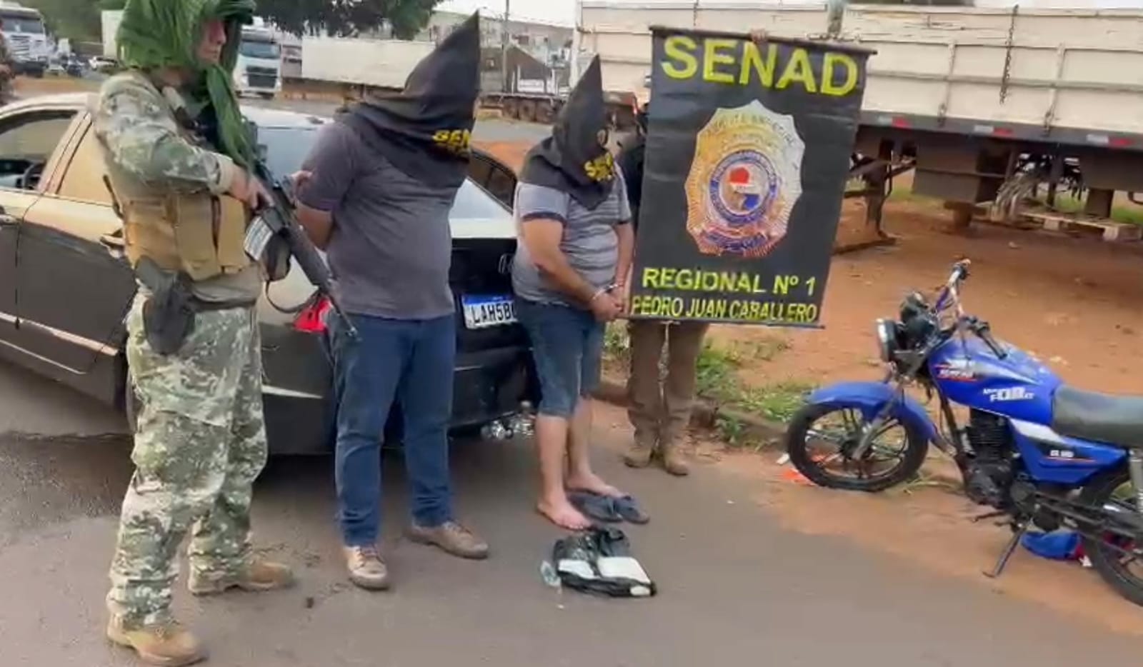 Traficantes de cocaína brasileños fueron interceptados en la vía pública de Pedro Juan Caballero