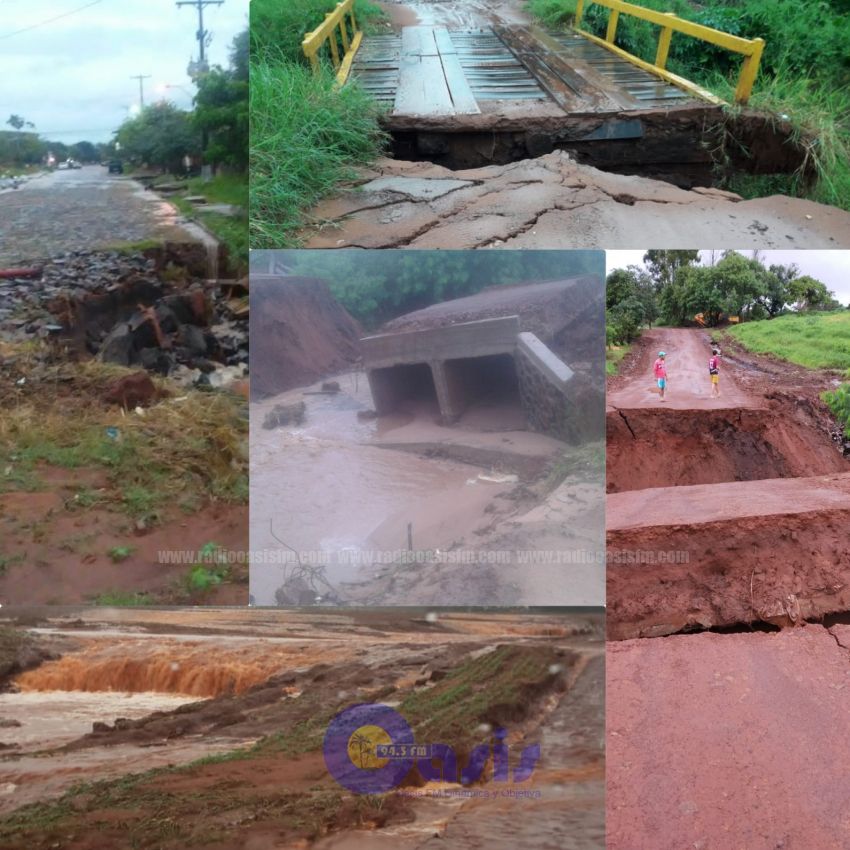 Capitán Bado fue afectado por las lluvias, varios puentes y calles están clausurados
