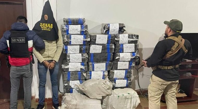Interceptan a traficantes e incautan unos 600 kilos de marihuana que iban a Brasil