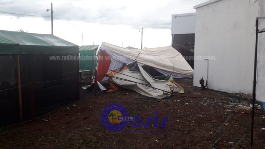 Temporal dejó varios destrozos en la Expo Amambay