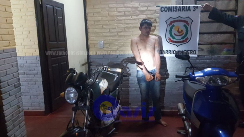 Policia detiene a peligroso motochorro y recupera motocicleta en Pedro Juan