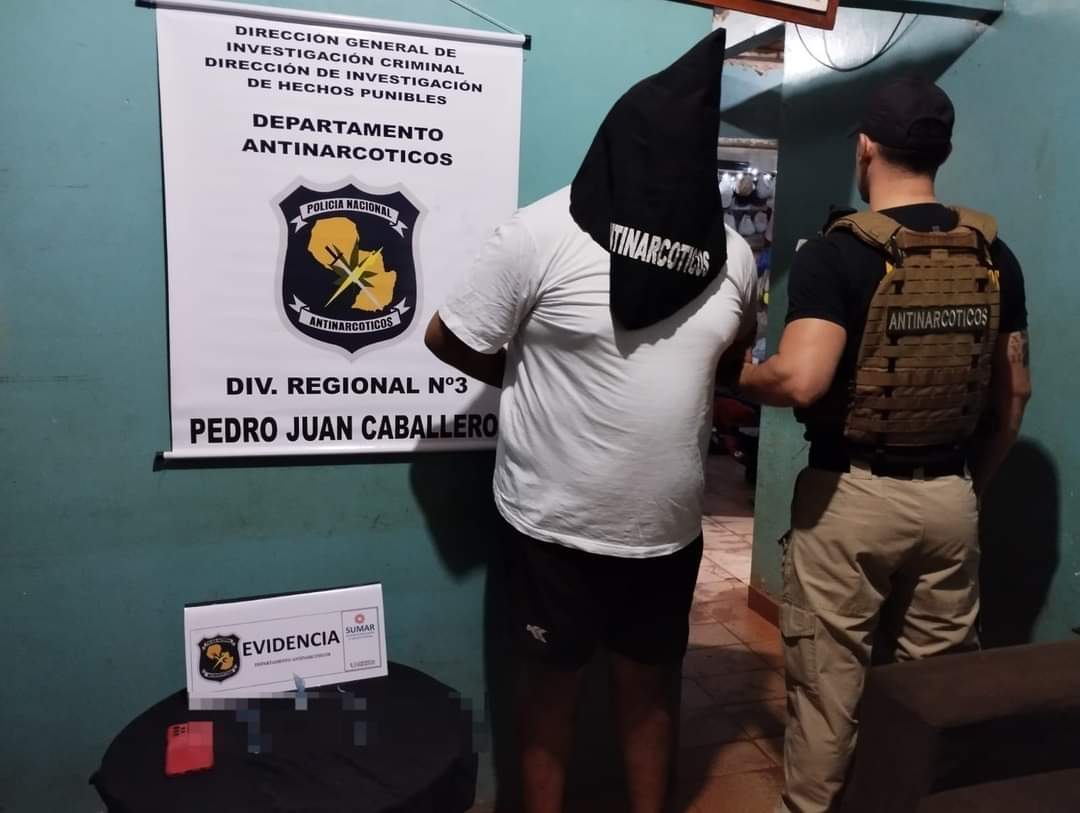 Microtraficante fue aprehendido en el Barrio Jardín Aurora de Pedro Juan