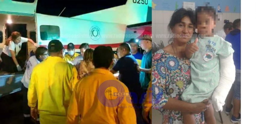 Niña de 4 años trasladada vía aérea en estado delicado,  se recupera  favorablemente