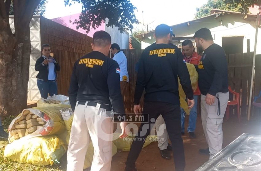 225 kilos de marihuana prensada fue incautada en Pedro Juan durante allanamiento 