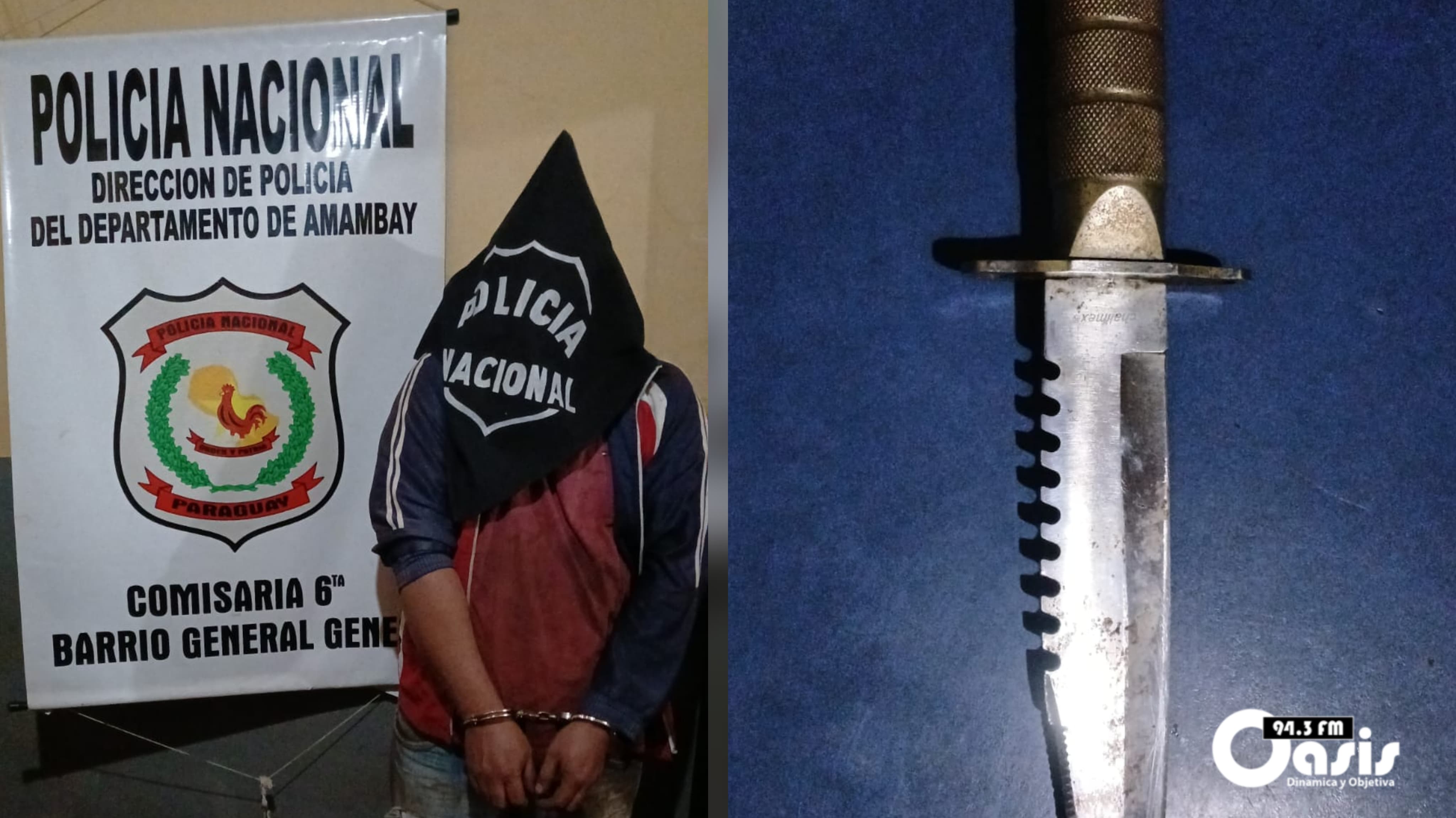 Hombre de 36 años fue aprehendido por el supuesto hecho de violencia familiar