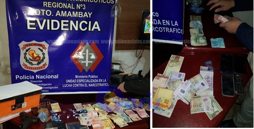 Allanan vivienda de microtraficante e incautan  drogas, arma y dinero en Pedro Juan
