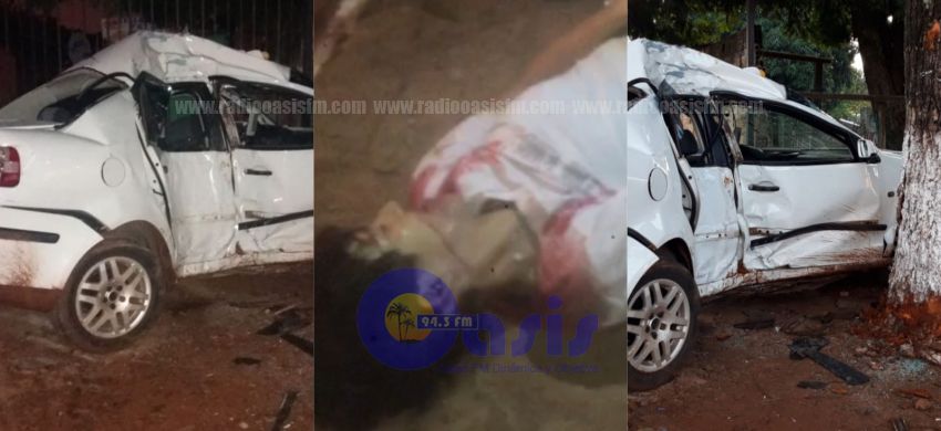 Conductor ebrio choca por un árbol y su acompañante fallece en Pedro Juan