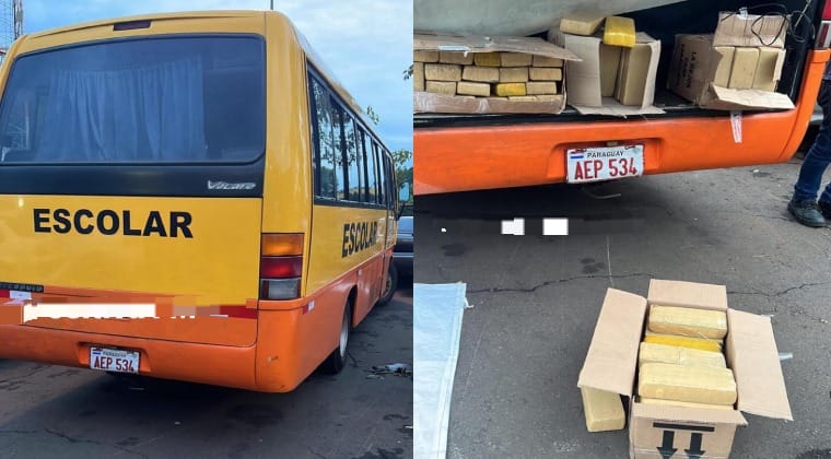 No llevaba niños, sino droga: retienen transporte escolar con carga de marihuana